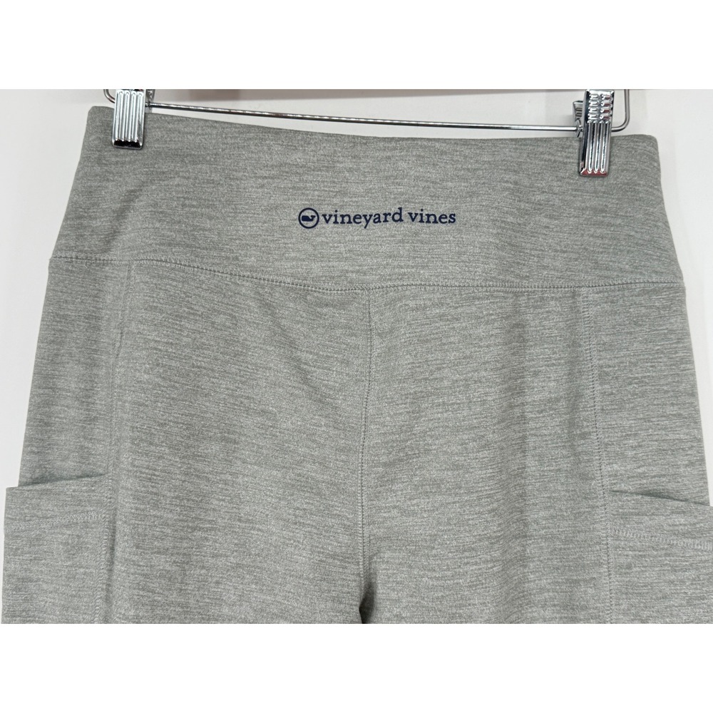 NWT Vineyard Vines Womens Performance Leggings Sharkskin Heather Gray Pockets M